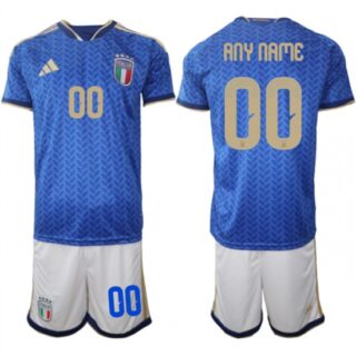 Men's Italy Custom 2025-26 Blue Home Soccer Jersey Suit