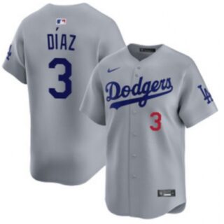 Men's Los Angeles Dodgers #3 Edwin D??az Royal Limited Stitched Baseball Jersey