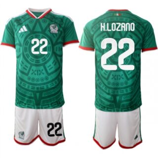 Men's Mexico #22 Hirving Lozano Green 2025-26 Home Soccer Jersey Suit