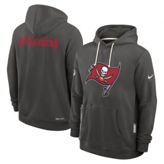 Men's Tampa Bay Buccaneers Pewter Sideline Standard Issue Initial Home Dri-FIT Pullover Hoodie