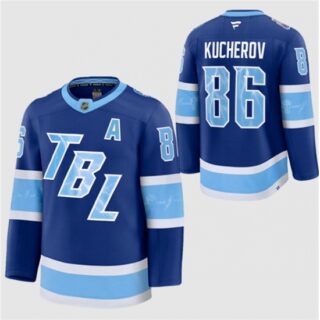 Men's Tampa Bay Lightning #86 Nikita Kucherov Blue 2026 Stadium Series Stitched Jersey