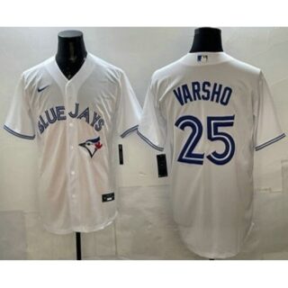 Men's Toronto Blue Jays #25 Daulton Varsho White Cool Base Jersey