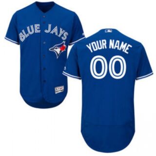 Men's Toronto Blue Jays Majestic Flex Base Authentic Collection Blue Custom Jersey