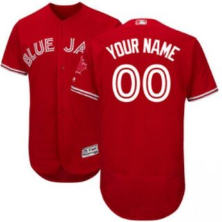 Men's Toronto Blue Jays Majestic Flex Base Authentic Collection Red Custom Jersey
