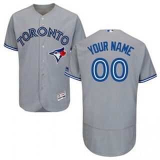 Men's Toronto Blue Jays Majestic Flex Base Authentic Collection grey Custom Jersey