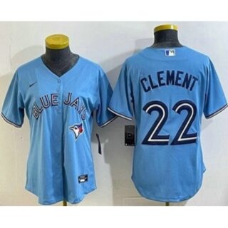 Women's Toronto Blue Jays #22 Ernie Clement Light Blue Cool Base Jersey