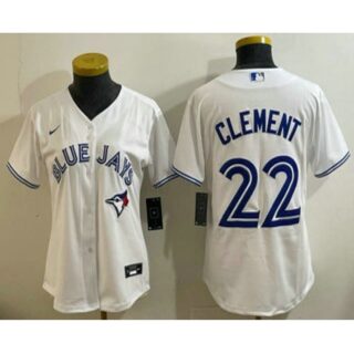 Women's Toronto Blue Jays #22 Ernie Clement White Cool Base Jersey