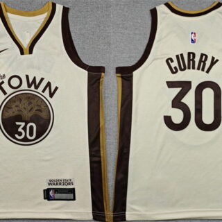 Youth Golden State Warriors #30 Stephen Curry Cream 2025 City Edition Swingman Stitched Basketball Jersey