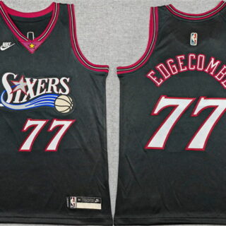 Youth Philadelphia 76ers #77 V. J. Edgecombe Black 2025-26 Classic Edition Stitched Jersey
