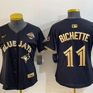 Youth Toronto Blue Jays #11 Bo Bichette Black Gold 2025 American League Champions Limited Stitched Baseball Jersey