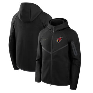 Men's Arizona Cardinals Black Tech Fleece Full-Zip Windrunner Hoodie