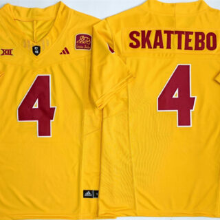 Men's Arizona State Sun Devils #4 Cam Skattebo Gold 2025 F.U.S.E. Vapor Limited Stitched Jersey