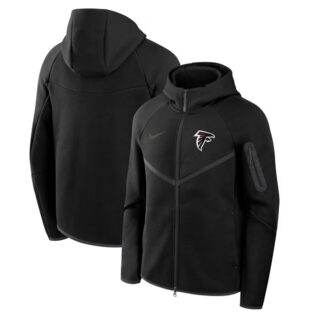 Men's Atlanta Falcons Black Tech Fleece Full-Zip Windrunner Hoodie