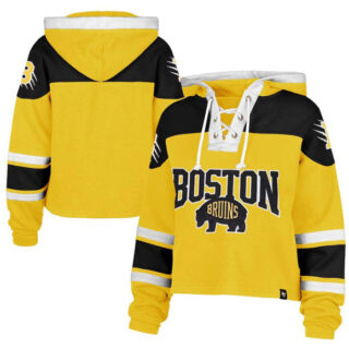 Men's Boston Bruins 2026 Gold Cropped Lacer Hoodie