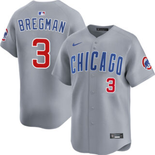 Men's Chicago Cubs #3 Alex Bregman Grey 2026 Limited Stitched Baseball Jersey