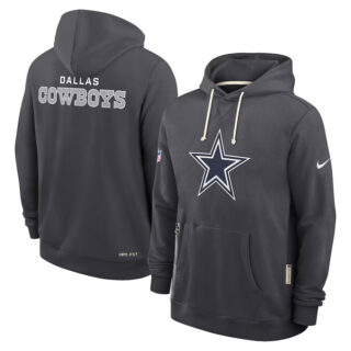 Men's Dallas Cowboys Anthracite Sideline Standard Issue Initial Home Dri-FIT Pullover Hoodie