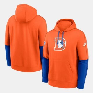 Men's Denver Broncos Orange Throwback Hoodie