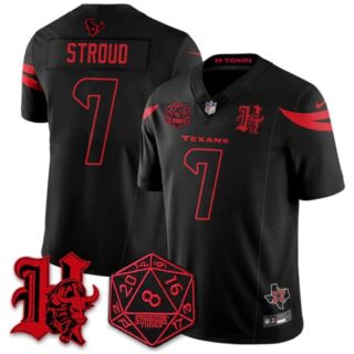 Men's Houston Texans #7 C.J. Stroud Black F.U.S.E. 'Stranger Things Edition' Vapor Limited Stitched Football Jersey
