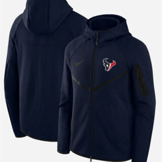 Men's Houston Texans Navy Tech Fleece Full-Zip Windrunner Hoodie