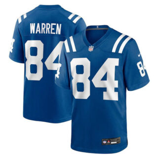 Men's Indianapolis Colts #84 Tyler Warren Blue 2025 Draft Stitched Game Jersey