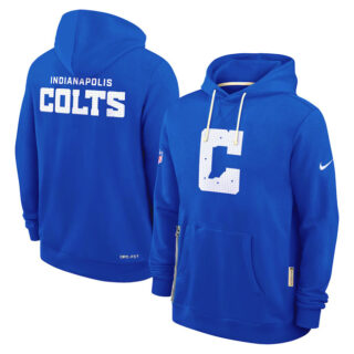 Men's Indianapolis Colts Royal Sideline Standard Issue Initial Home Dri-FIT Pullover Hoodie