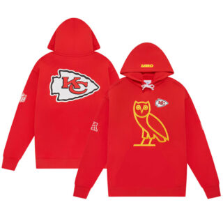 Men's Kansas City Chiefs Red OVO Scarlet Icon Team Pullover Hoodie