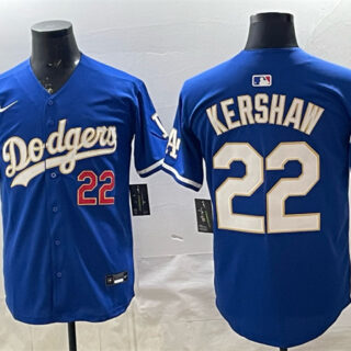 Men's Los Angeles Dodgers #22 Clayton Kershaw Royal Limited Stitched Baseball Jersey