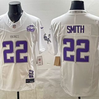 Men's Minnesota Vikings #22 Harrison Smith White 2025 F.U.S.E. Winter Warrior Skol Patch Vapor Limited Stitched Football Jersey
