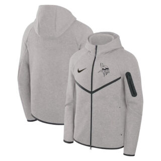 Men's Minnesota Vikings Grey Tech Fleece Windrunner Full-Zip Hoodie