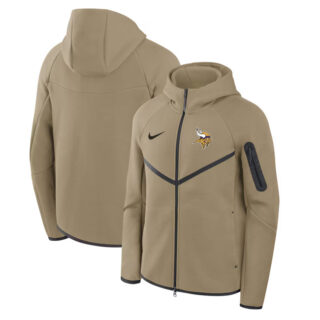 Men's Minnesota Vikings Tan Tech Fleece Full-Zip Windrunner Hoodie