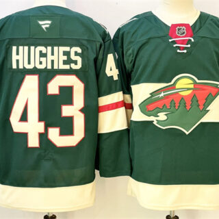 Men's Minnesota Wild #43 Hunter Haight Green 2024-25 Home Stitched Hockey Jersey
