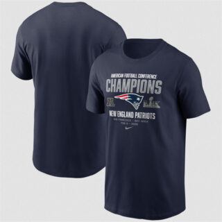 Men's New England Patriots New England Patriots Navy 2025 AFC Champions Team Nation T-Shirt