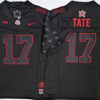 Men's Ohio State Buckeyes #17 Carnell Tate Black 2025 F.U.S.E. Limited Stitched Jersey