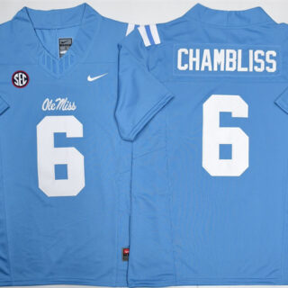 Men's Ole Miss Rebels #6 Trinidad Chambliss Blue 2026 F.U.S.E. Stitched jersey