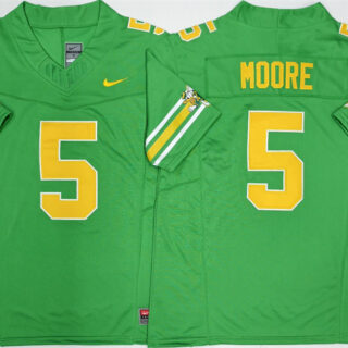 Men's Oregon Ducks #5 Dakorien Moore 2026 Green F.U.S.E. Stitched Jersey