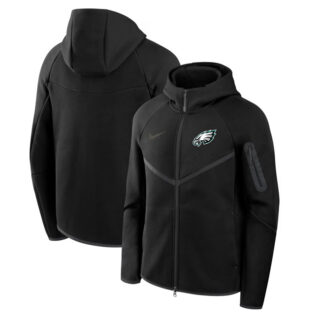 Men's Philadelphia Eagles Black Tech Fleece Full-Zip Windrunner Hoodie