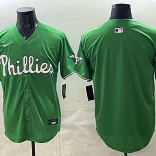 Men's Philadelphia Phillies Blank Green Limited Stitched Jersey