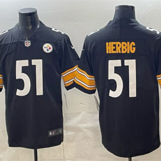 Men's Pisttburgn Steelers #51 Nick Herbig Black Vapor Untouchable Limited Stitched Football Jersey
