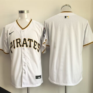 Men's Pittsburgh Pirates Blank White Limited Stitched Baseball Jersey