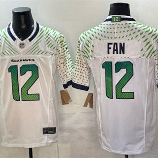 Men's Seattle Seahawks #12 Fan White 2025 F.U.S.E. Rivalries Vapor Untouchable Limited Stitched Football Jersey