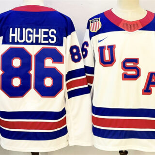 Men's USA #86 Luke Hughes White 2025-2026 Stitched Jersey