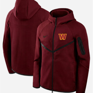 Men's Washington Commanders Red Tech Fleece Full-Zip Windrunner Hoodie
