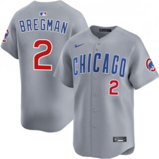 Men's Chicago Cubs #2 Alex Bregman Gray 2026 Limited Stitched Baseball Jersey