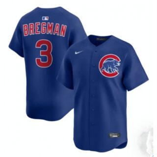 Men's Chicago Cubs #3 Alex Bregman Royal Limited Stitched Baseball Jersey