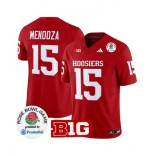 Men's Indiana Hoosiers #15 Fernando Mendoza 2025 F.U.S.E. Rose Bowl Red Stitched Jersey
