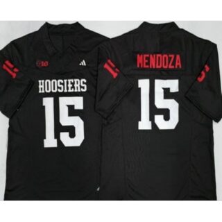 Men's Indiana Hoosiers #15 Fernando Mendoza Black College Football Jersey