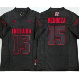 Men's Indiana Hoosiers #15 Fernando Mendoza Limited Black Alternate Fashion College Football Jersey