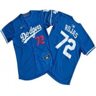 Men's Los Angeles Dodgers #72 Miguel Rojas Blue Limited Stitched Jersey