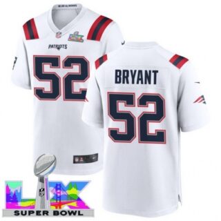Men's New England Patriots #52 Marcus Bryant White 2025 2026 Super Bowl LX F U S E Stitched Jersey