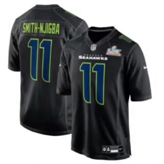 Men's Seattle Seahawks #11 Jaxon Smith-Njigba Black Nike Super Bowl LX Carbon Fashion Game Jersey